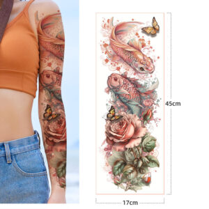 Carp and Rose Tattoo Stickers